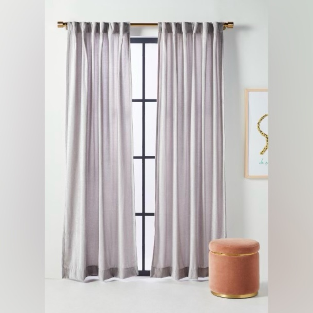 NWT Anthropologie 50x96 solid chenille curtains- 4 panels